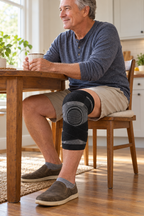 Everyday knee sleeve while seated at home